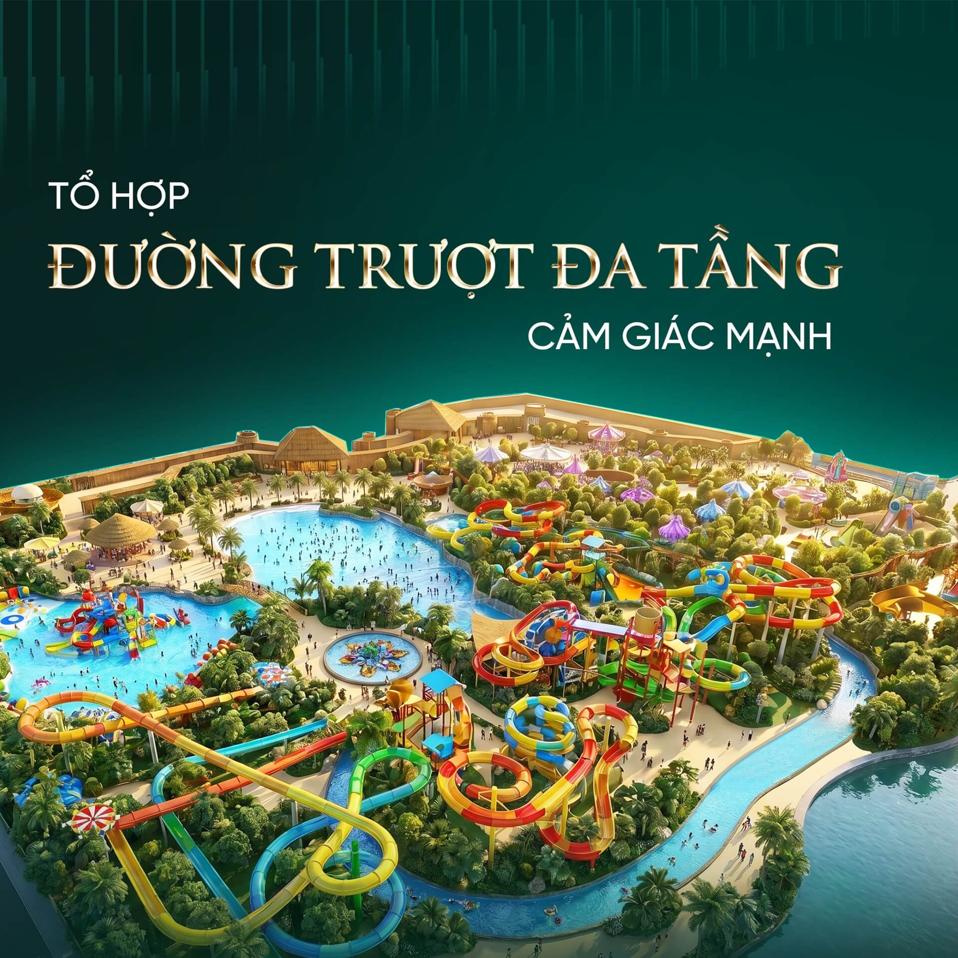 Tổ hợp đường trượt đa tầng - cảm giác mạnh